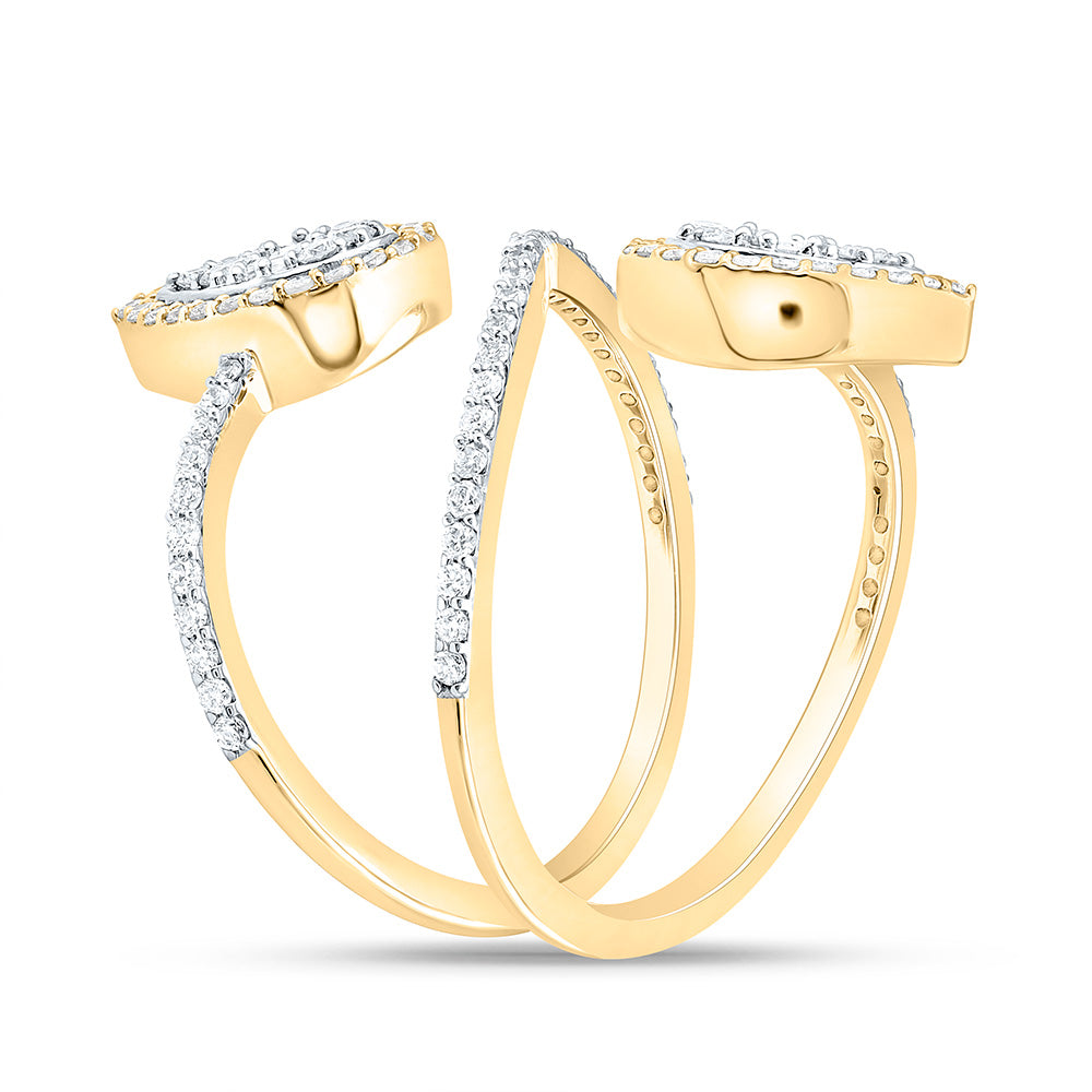 14K Yellow Or White Or Rose Gold 3/4Cttw Natural Diamond Fashion Pear Ring