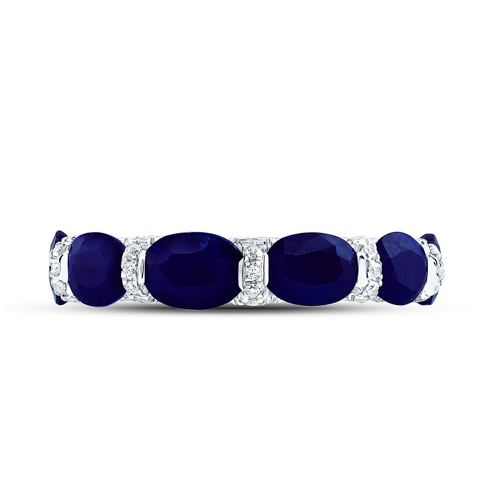 18K Yellow Gold 3/4Cttw Natural Diamond Oval Gem Band