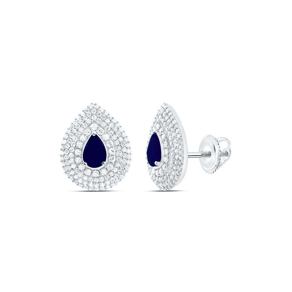 14K Yellow Or White Gold 3/4Cttw Natural Diamond Pear Gem Earring