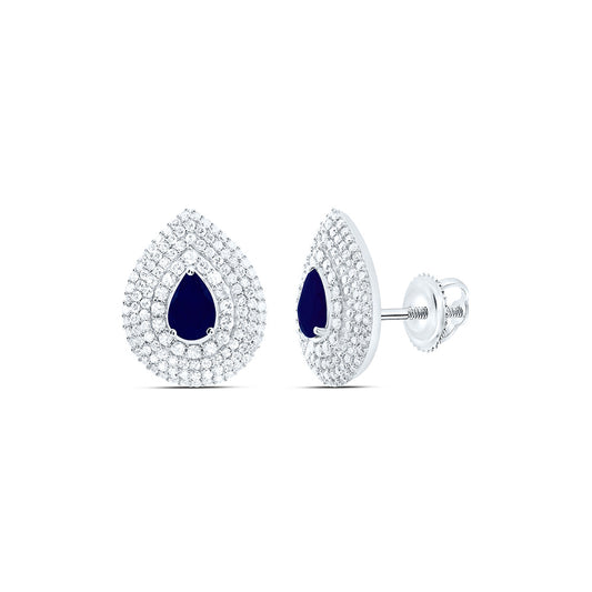 14K Yellow Or White Gold 3/4Cttw Natural Diamond Pear Gem Earring