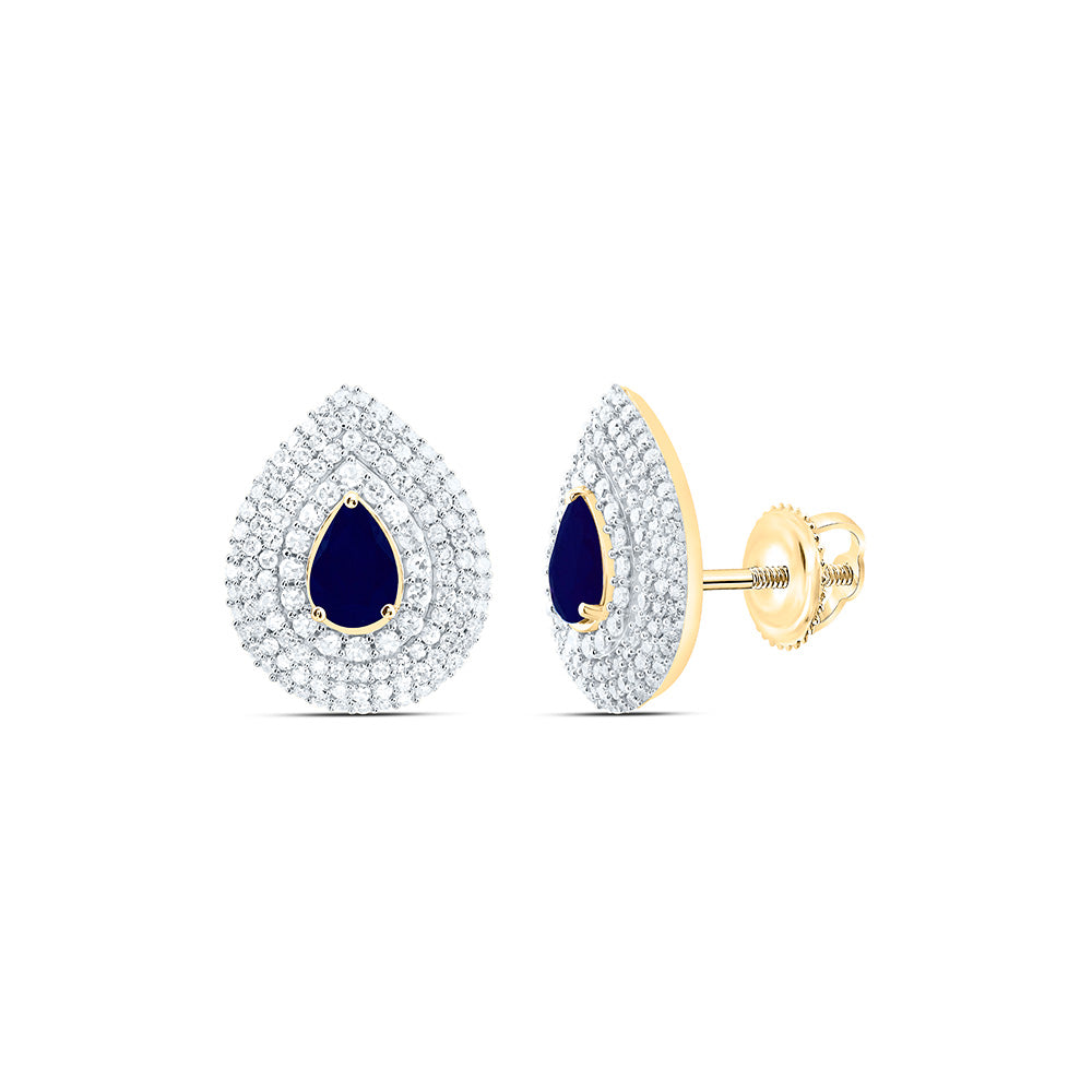 14K Yellow Or White Gold 3/4Cttw Natural Diamond Pear Gem Earring