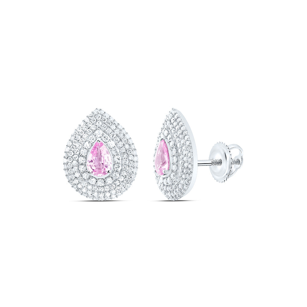 14K Yellow Or White Gold 3/4Cttw Natural Diamond Pear Gem Earring