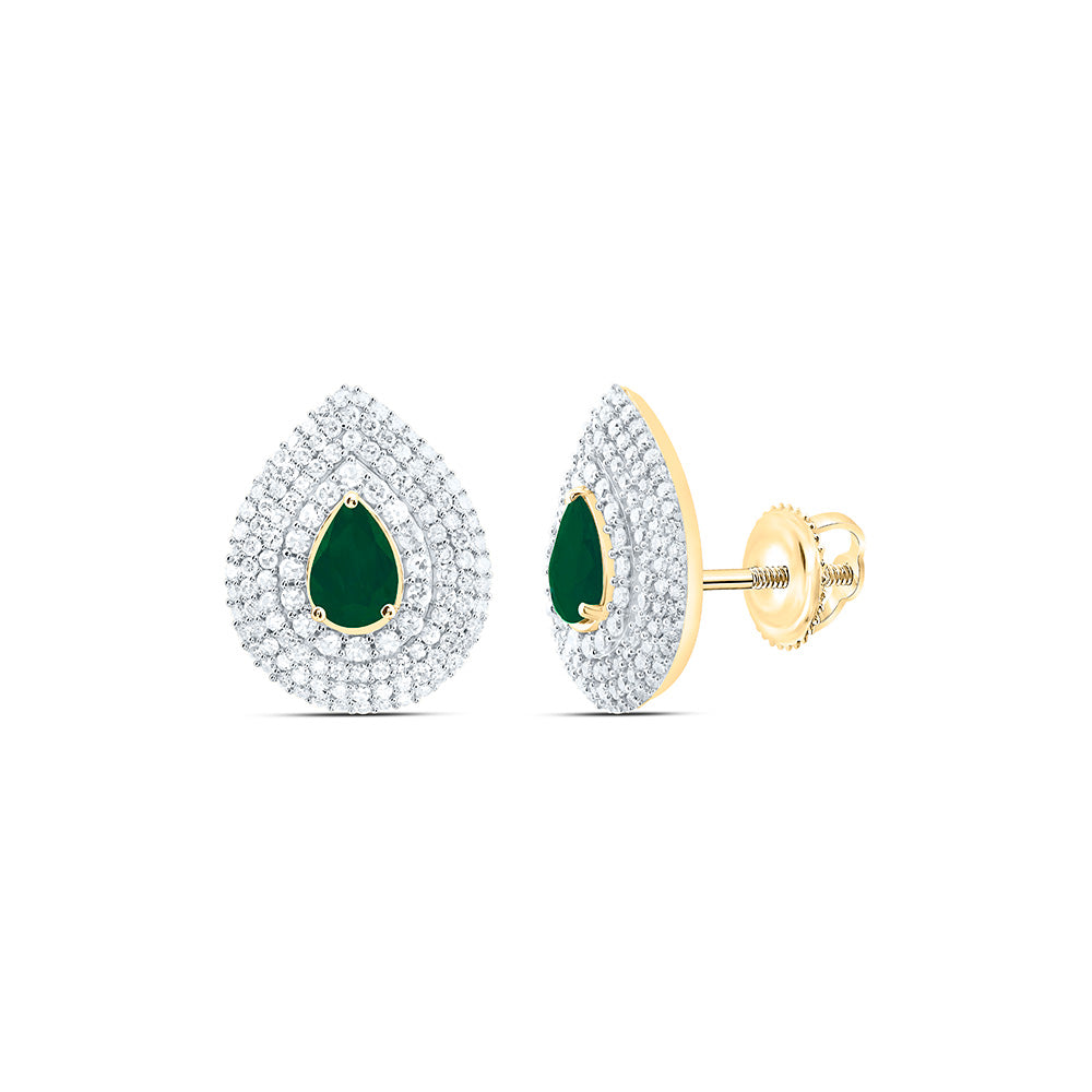 14K Yellow Or White Gold 3/4Cttw Natural Diamond Pear Gem Earring