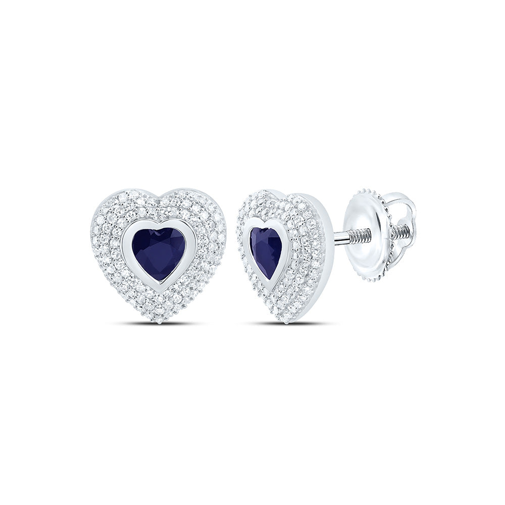 14K Yellow Or White Gold 1/2Cttw Natural Diamond Heart Gem Earring