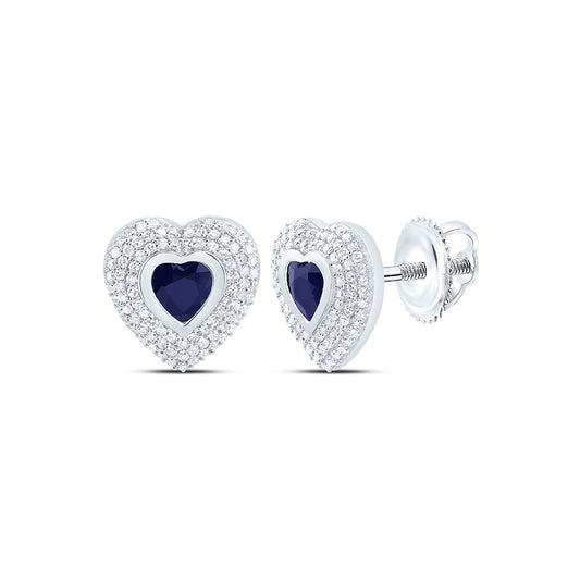 14K Yellow Or White Gold 1/2Cttw Natural Diamond Heart Gem Earring