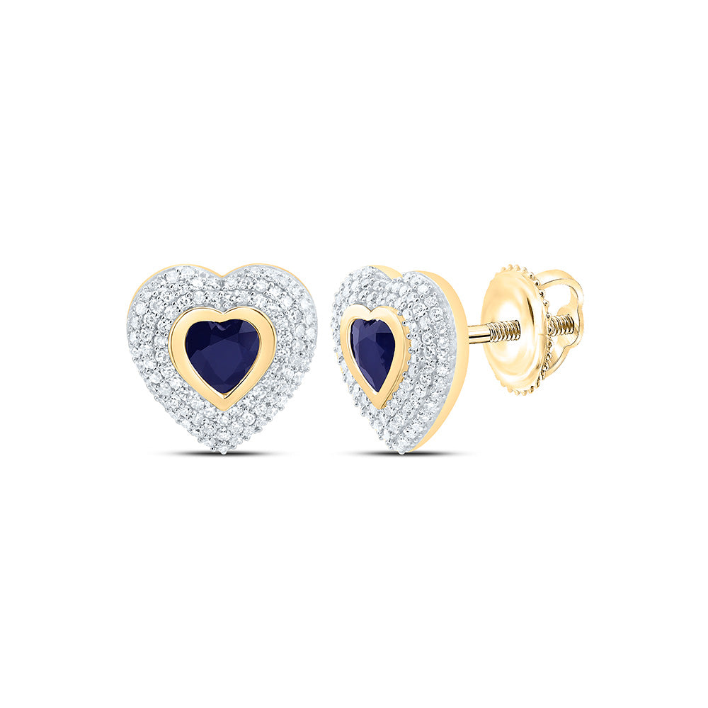 14K Yellow Or White Gold 1/2Cttw Natural Diamond Heart Gem Earring
