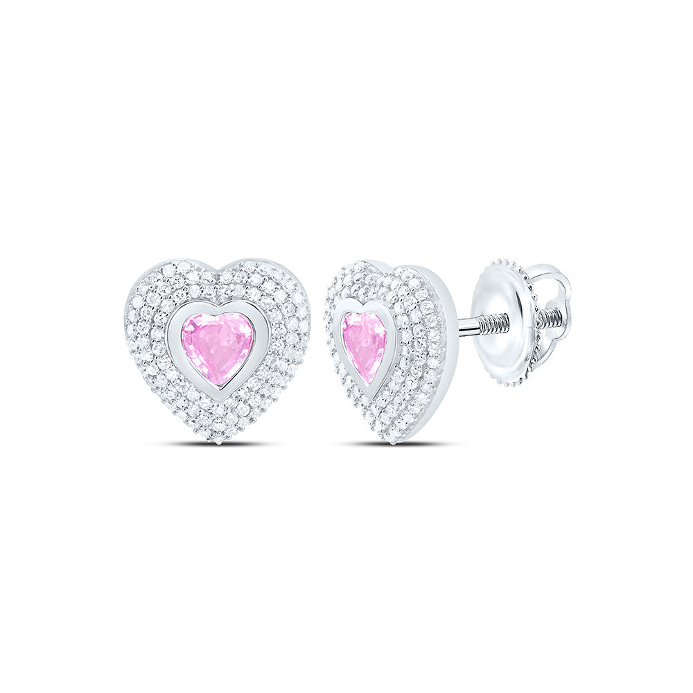 14K Yellow Or White Gold 1/2Cttw Natural Diamond Heart Gem Earring