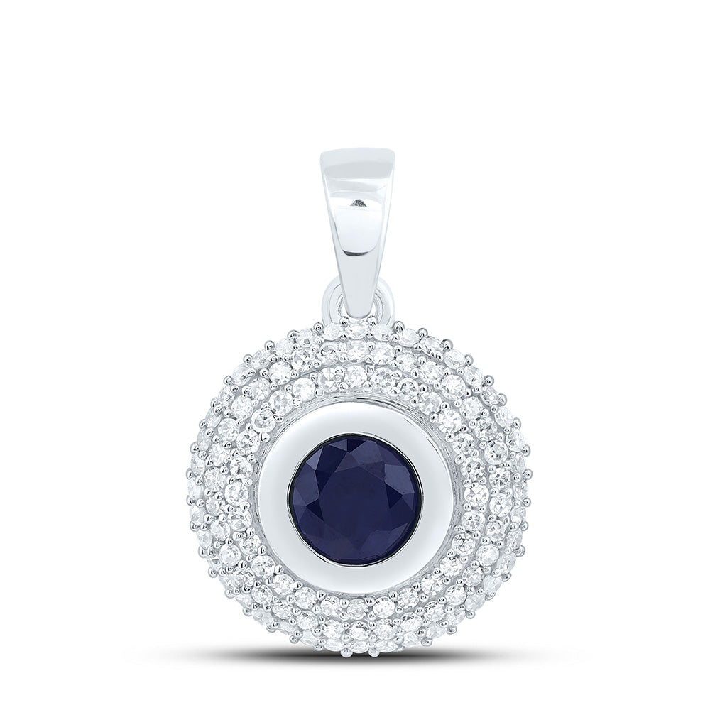 14K Yellow Or White Gold 1/3Cttw Natural Diamond Cn 5.10Mm Round Gem Pendant