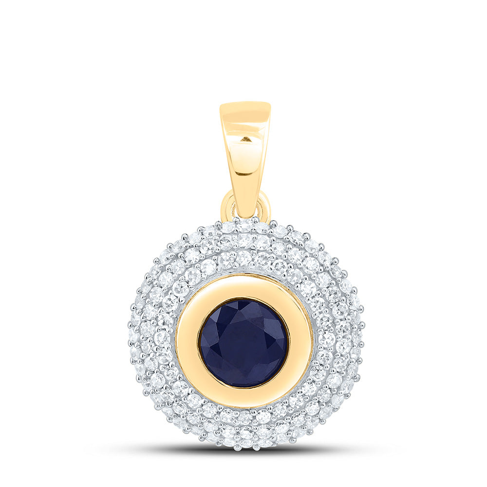 14K Yellow Or White Gold 1/3Cttw Natural Diamond Cn 5.10Mm Round Gem Pendant