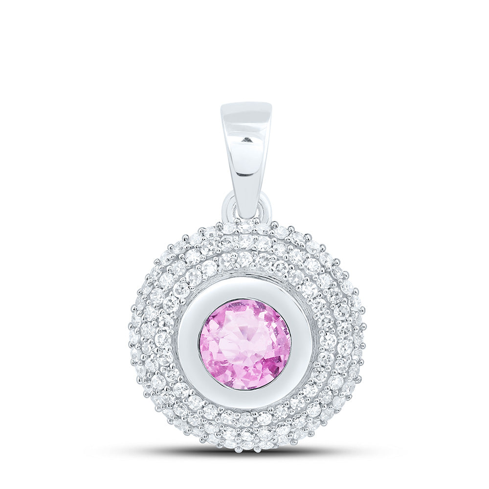 14K Yellow Or White Gold 1/3Cttw Natural Diamond Cn 5.10Mm Round Gem Pendant