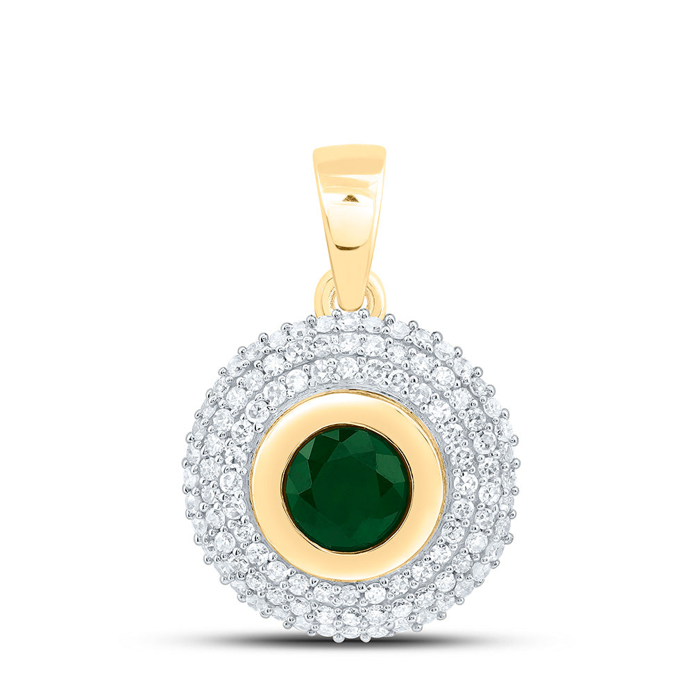 14K Yellow Or White Gold 1/3Cttw Natural Diamond Cn 5.10Mm Round Gem Pendant