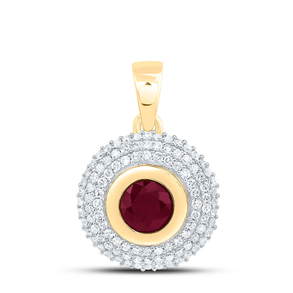 14K Yellow Or White Gold 1/3Cttw Natural Diamond Cn 5.10Mm Round Gem Pendant