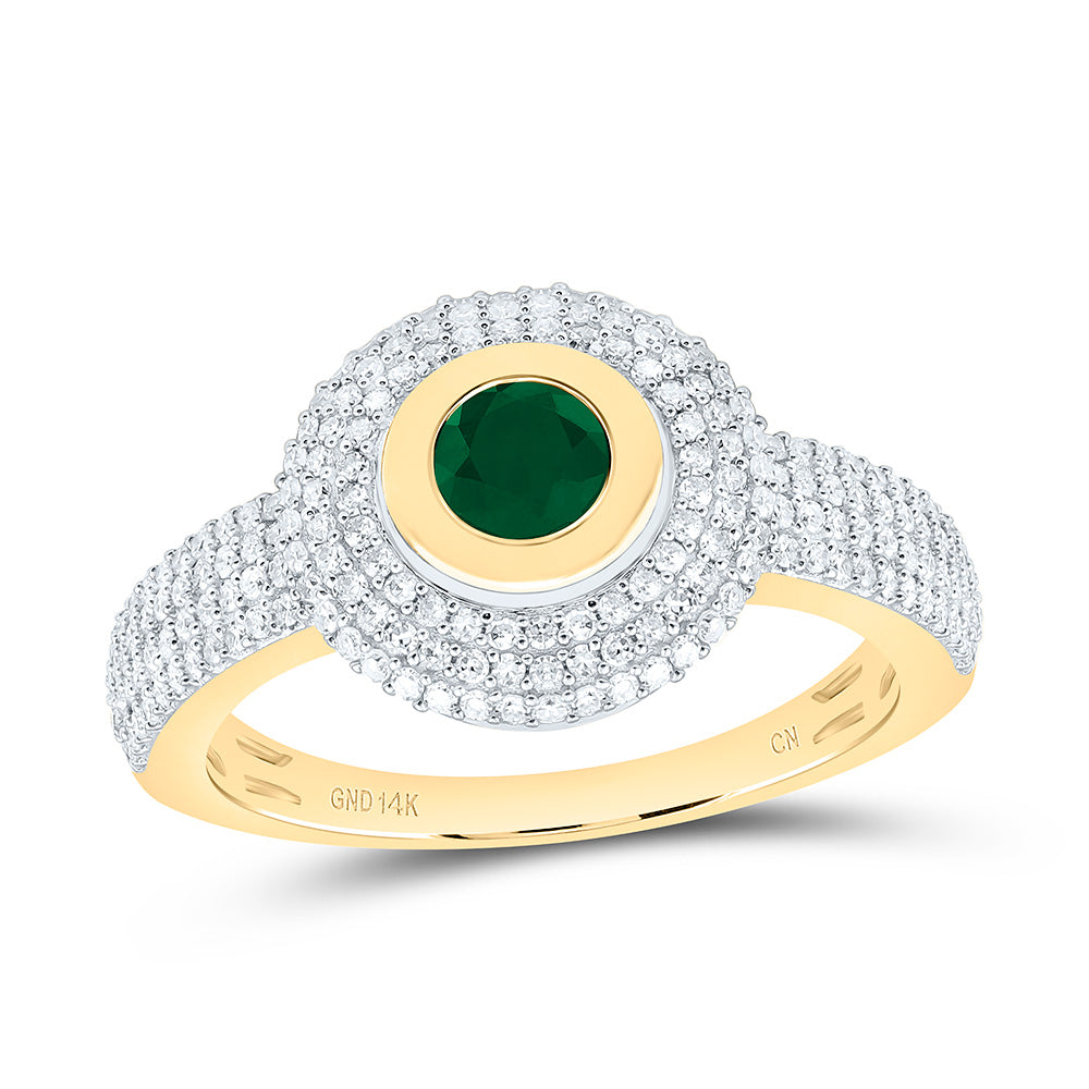 14K Yellow Or White Gold 1/2Cttw Natural Diamond Cn 5.10Mm Round Gem Ring