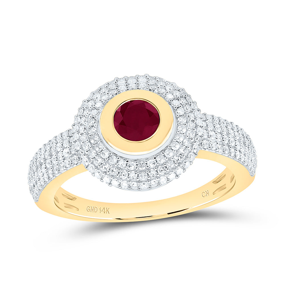 14K Yellow Or White Gold 1/2Cttw Natural Diamond Cn 5.10Mm Round Gem Ring