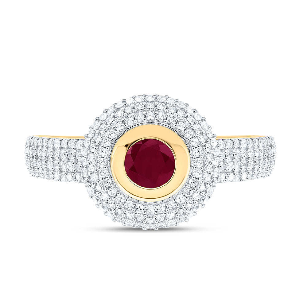 14K Yellow Or White Gold 1/2Cttw Natural Diamond Cn 5.10Mm Round Gem Ring