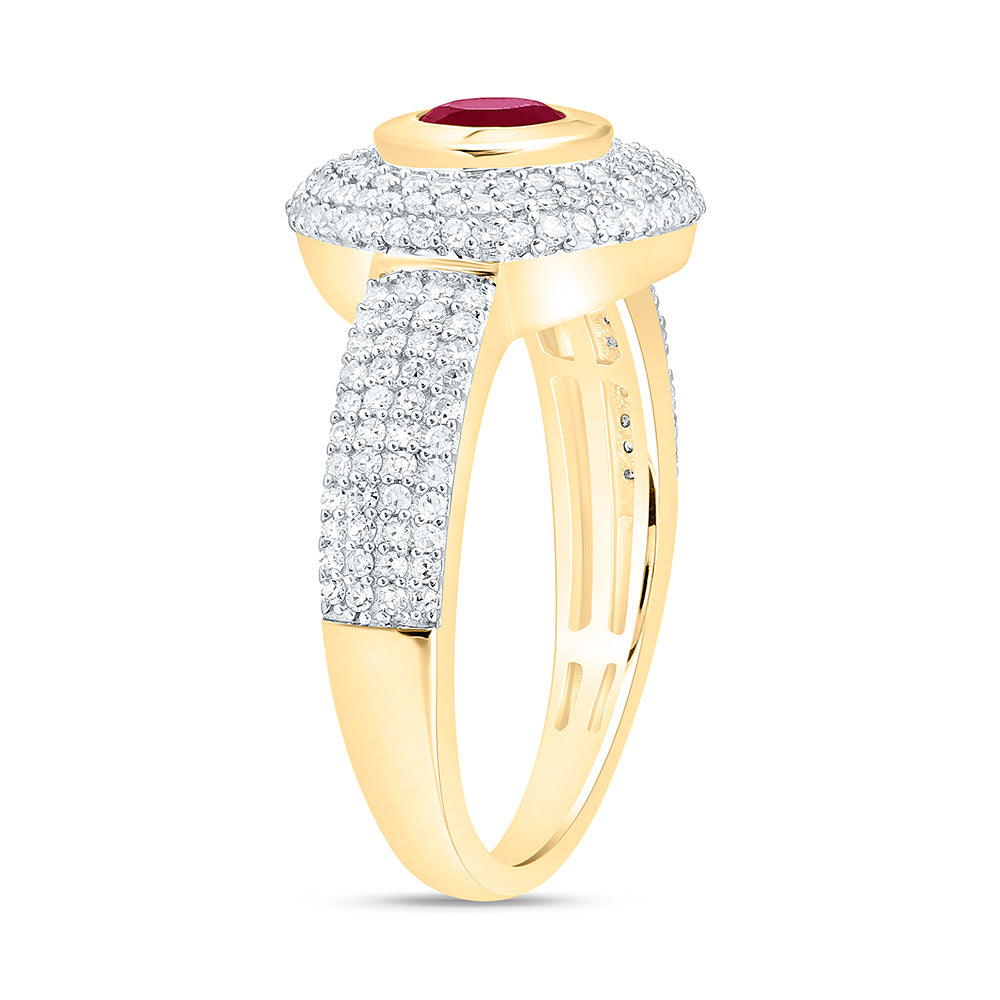 14K Yellow Or White Gold 1/2Cttw Natural Diamond Cn 5.10Mm Round Gem Ring