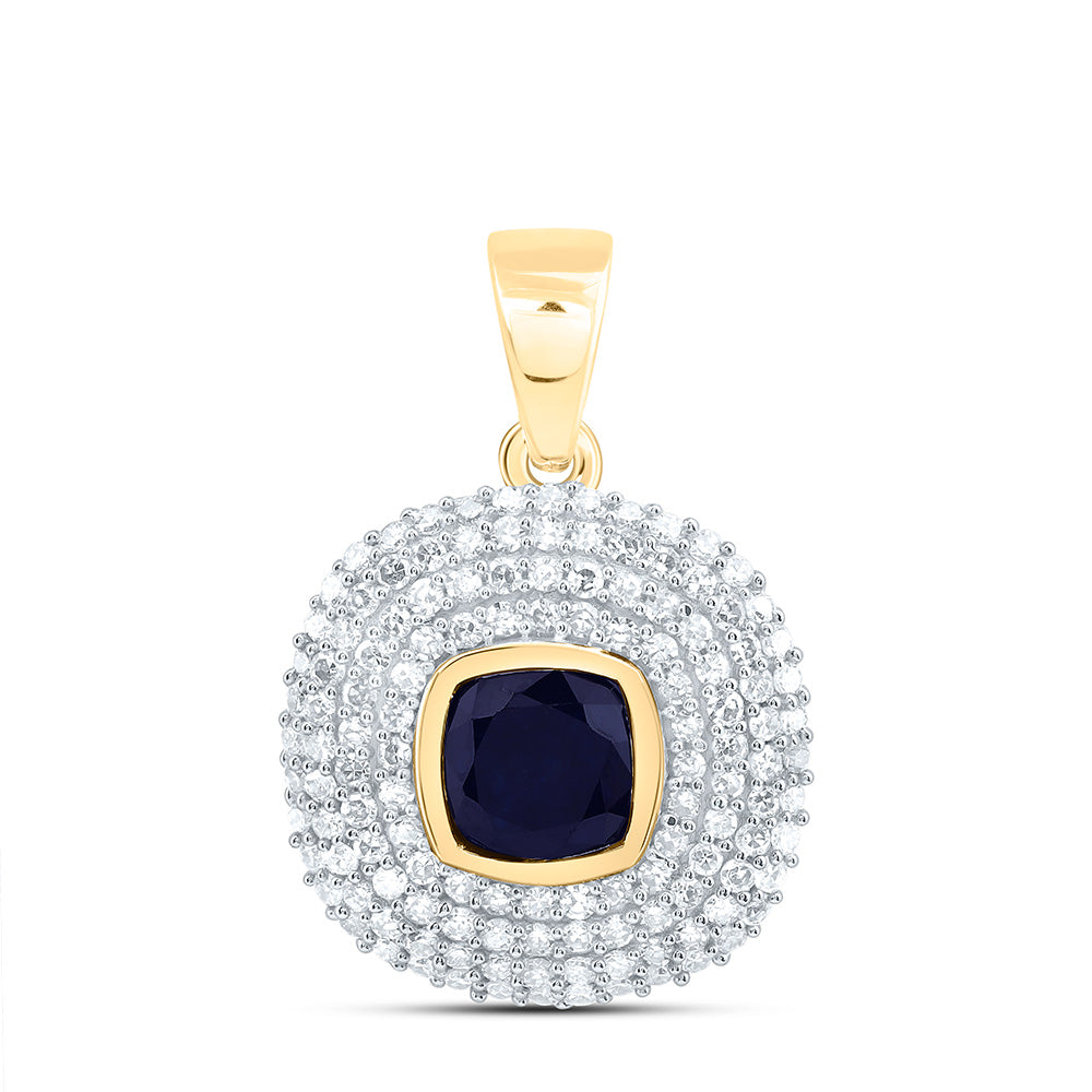 14K Yellow Or White Gold 1/3Cttw Natural Diamond Cn 4.90Mm Cushion Pendant