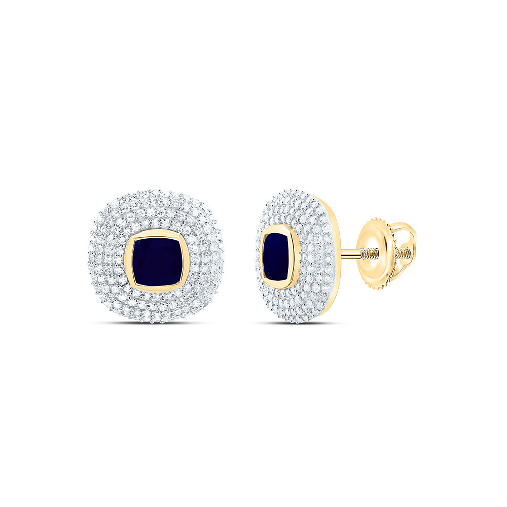 14K Yellow Or White Gold 3/4Cttw Natural Diamond Cushion Gem Earring