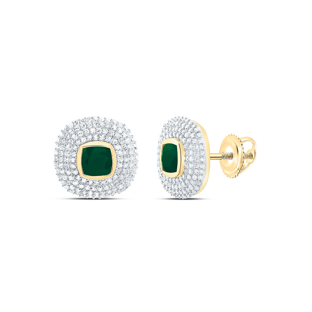 14K Yellow Or White Gold 3/4Cttw Natural Diamond Cushion Gem Earring