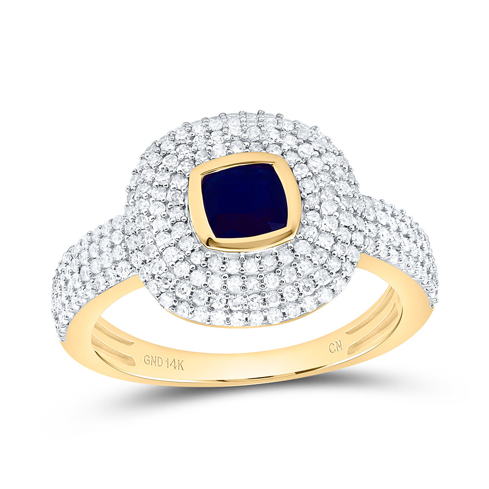 14K Yellow Or White Gold 1/2Cttw Natural Diamond Cn 4.90Mm Cushion Ring