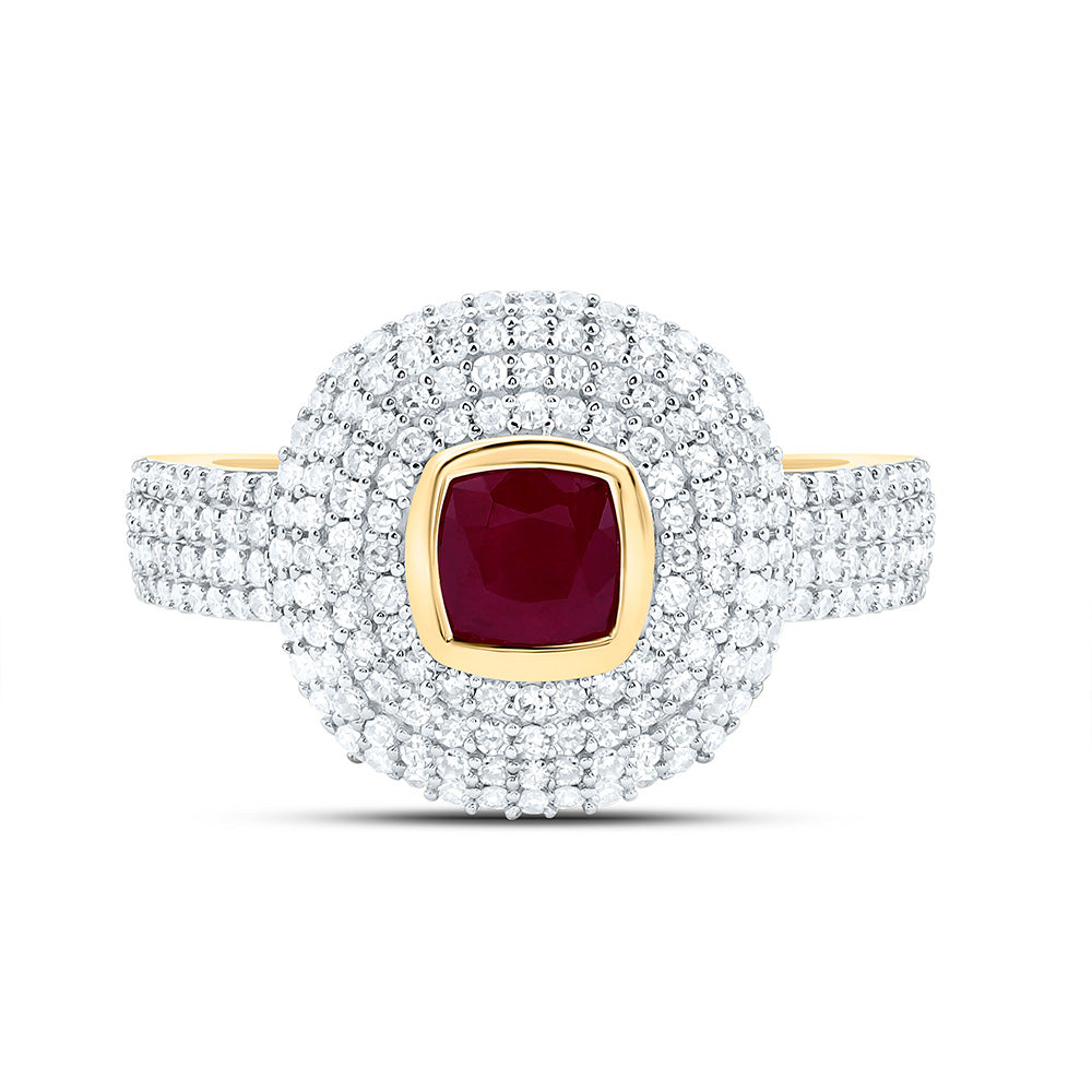 14K Yellow Or White Gold 1/2Cttw Natural Diamond Cn 4.90Mm Cushion Ring