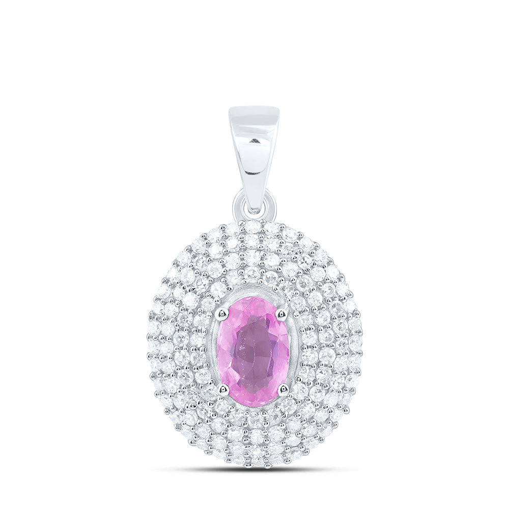 14K Yellow Or White Gold 1/3Cttw Natural Diamond Cn M 6X4Mm Oval Pendant