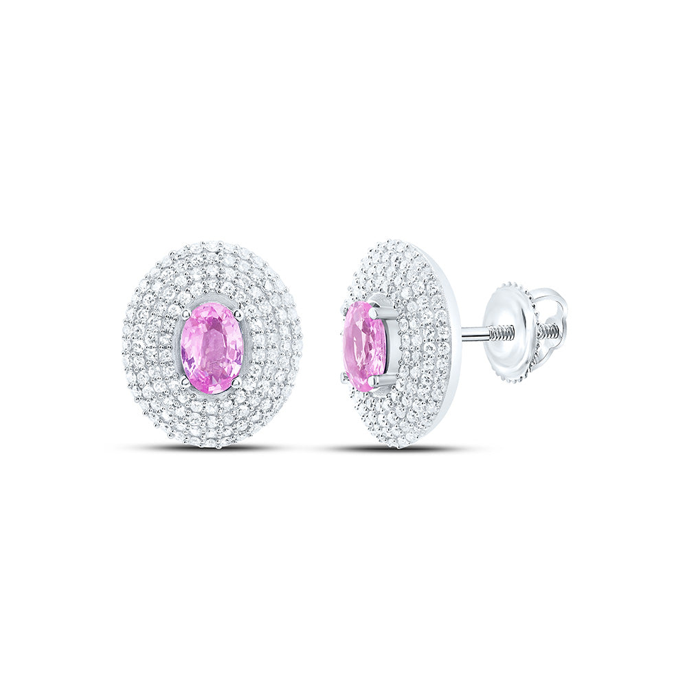 14K Yellow Or White Gold 5/8Cttw Natural Diamond Oval Gem Earring