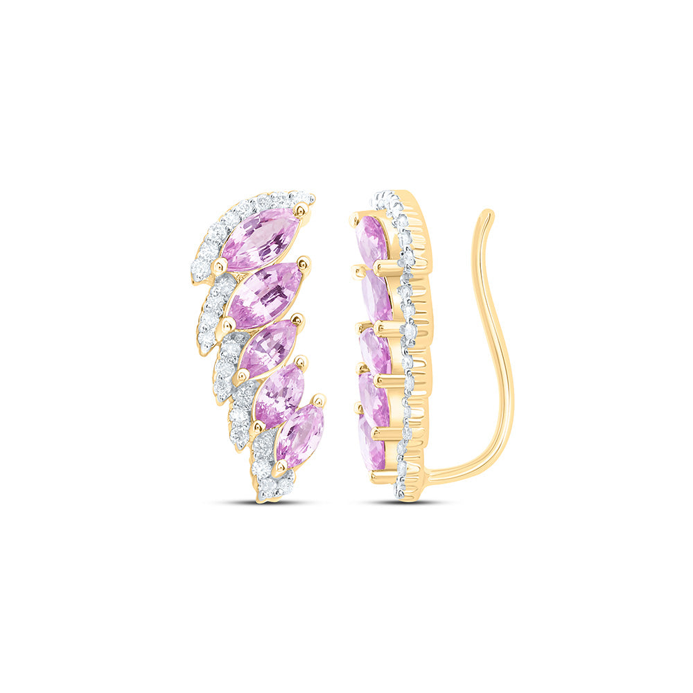 14K Yellow Or White Gold 1/6Cttw Natural Diamond Marquise Gem Earring