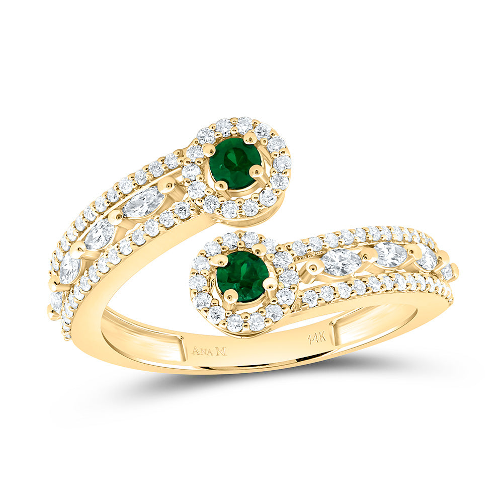 14K Yellow Or White Or Rose Gold 5/8Cttw Natural Diamond Round Gem Round Ring