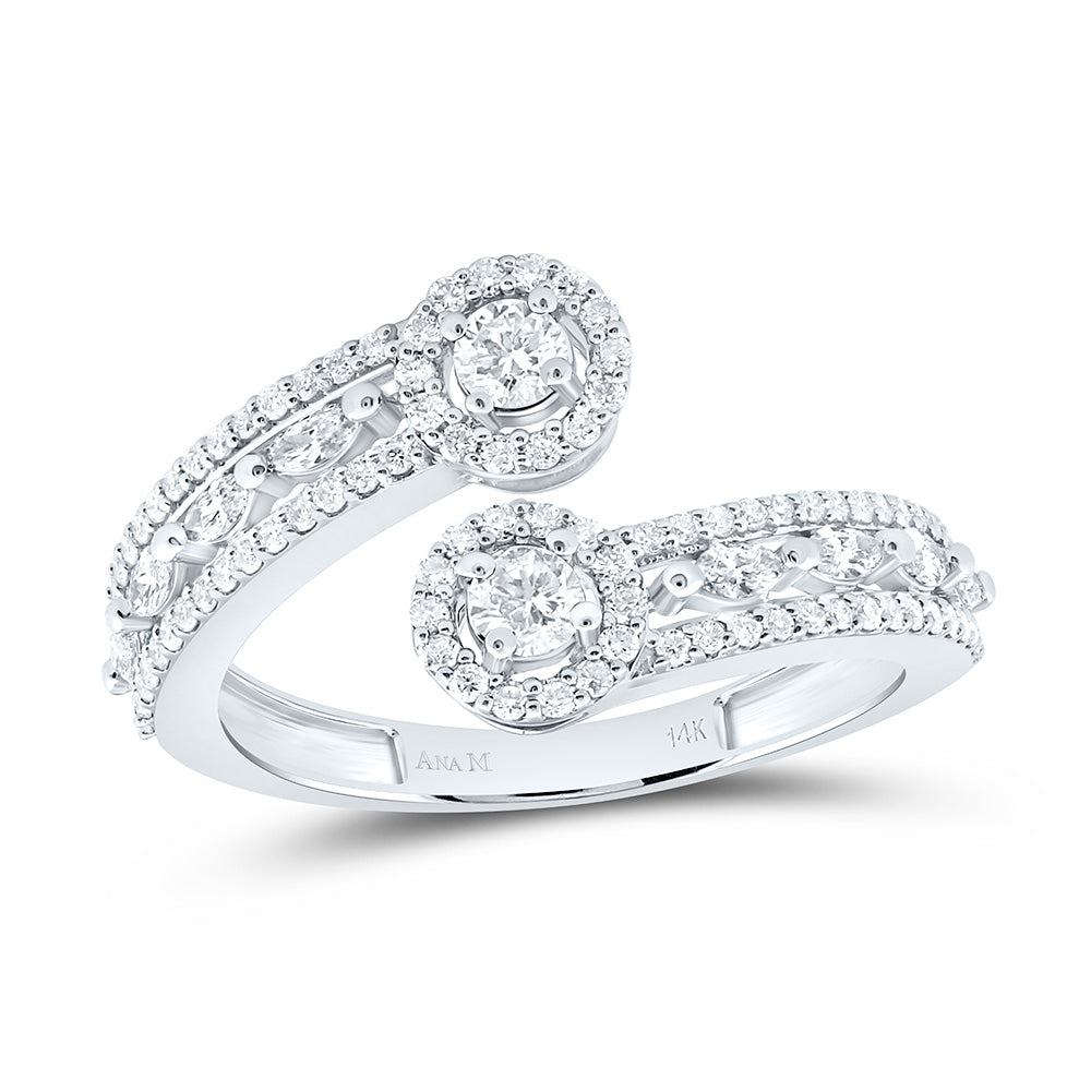 14K Yellow Or White Or Rose Gold 3/4Cttw Natural Diamond Fashion Round Ring