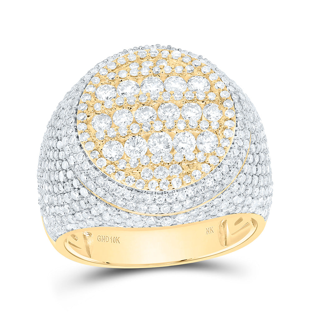 10K Yellow Gold 3 5/8 Cttw Natural Diamond Nk Mens Bridal Anniversary Wedding Engagement Band Ring