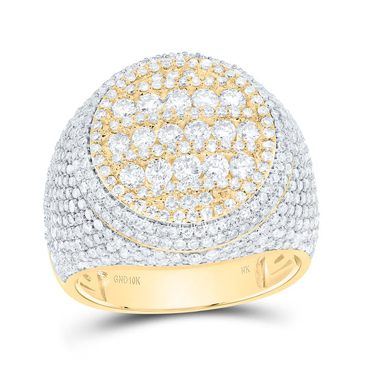10K Yellow Gold 3 5/8 Cttw Natural Diamond Nk Mens Bridal Anniversary Wedding Engagement Band Ring