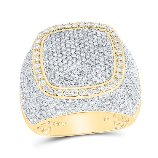 10K Yellow Gold 4Cttw Natural Diamond Mens Ring