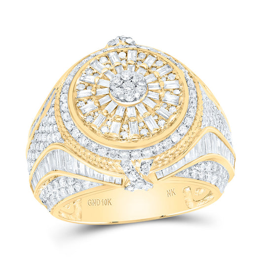 10K Yellow Gold 3 3/8Cttw Natural Diamond Mens Ring