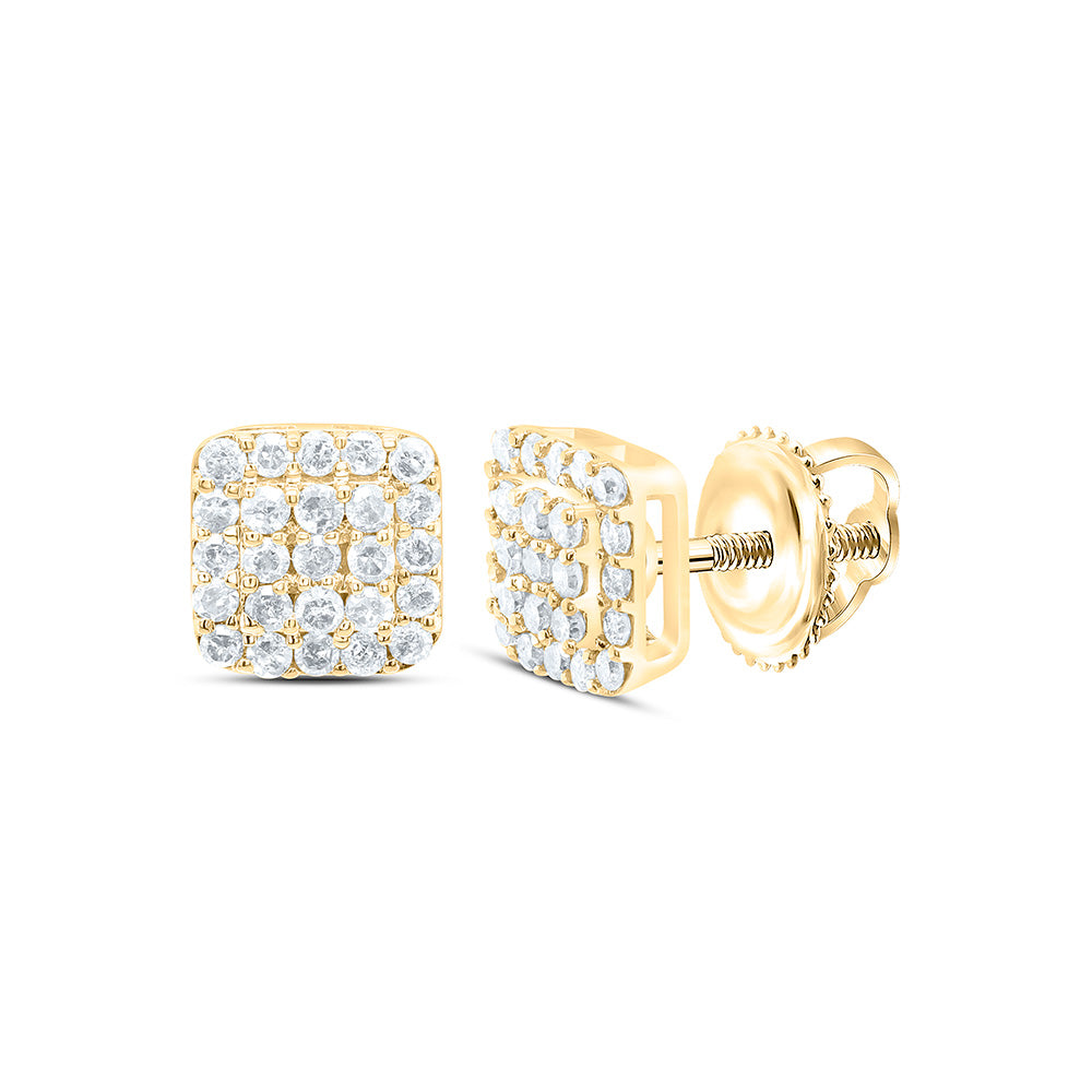 10K Yellow Or White Gold 1/5Cttw Natural Diamond Gift Emerald Earring