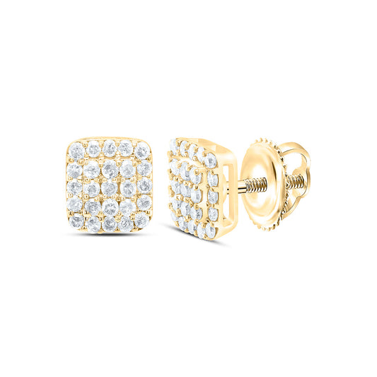 10K Yellow Or White Gold 3/8Cttw Natural Diamond Gift Emerald Earring