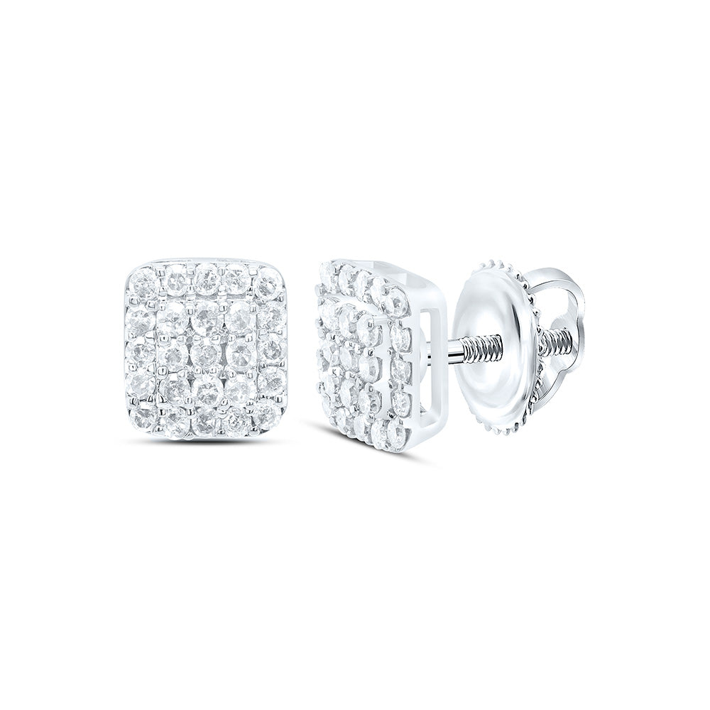 10K Yellow Or White Gold 3/8Cttw Natural Diamond Gift Emerald Earring