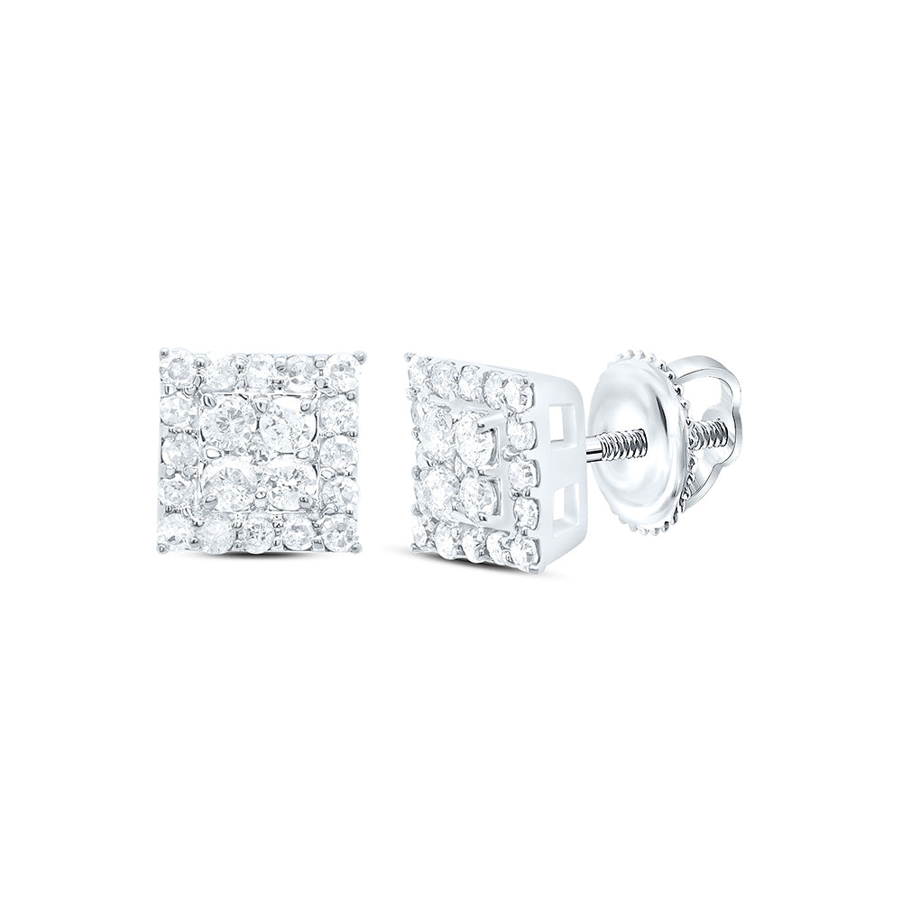 10K Yellow Or White Gold 1/4 Cttw Natural Diamond Square Earring