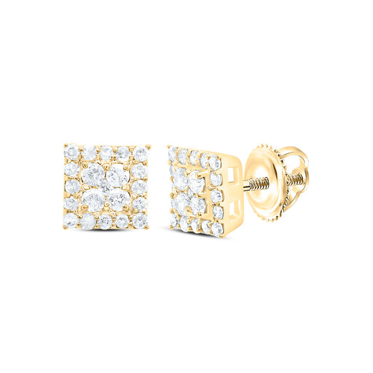 10K Yellow Or White Gold 1/3Cttw Natural Diamond Gift Square Earring
