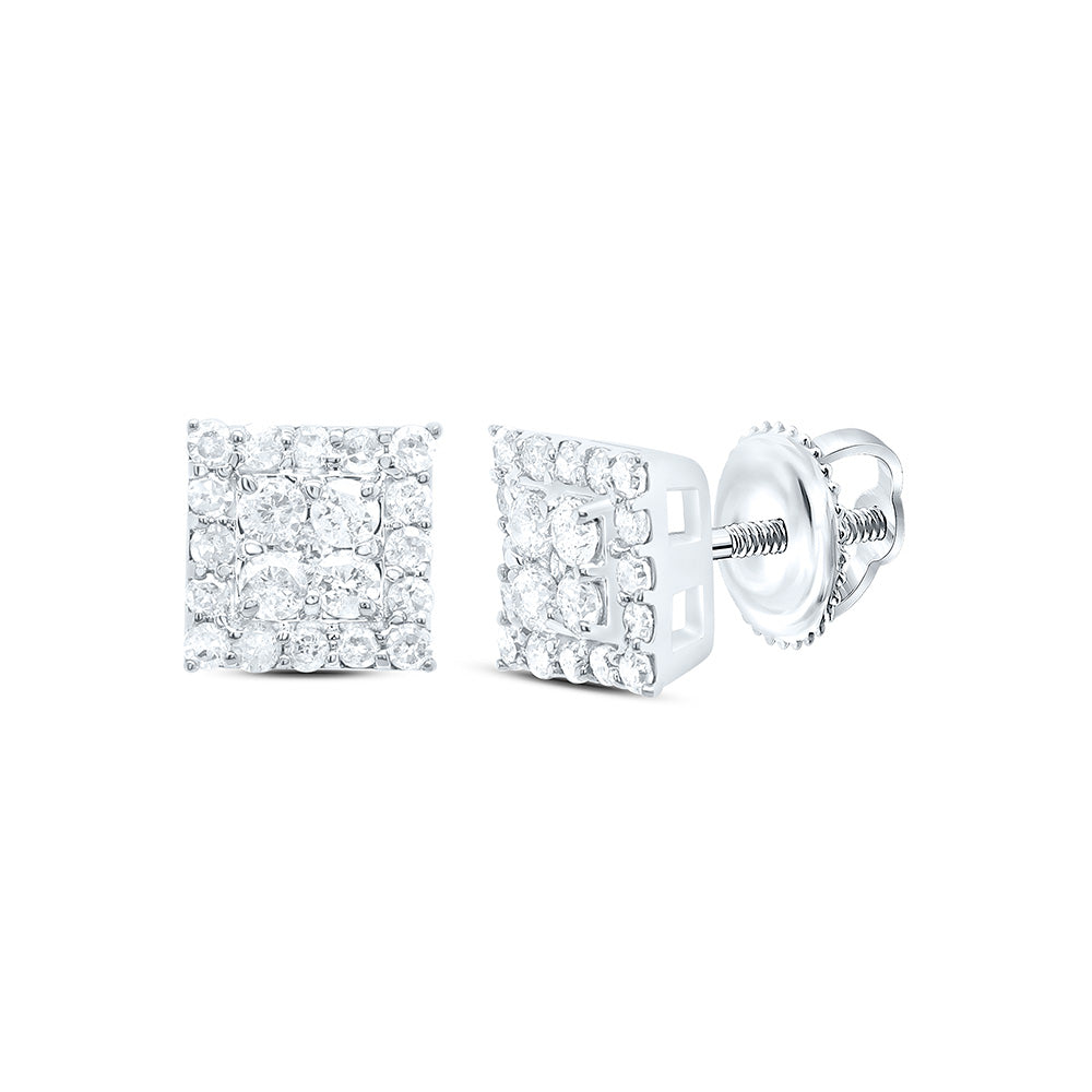 10K Yellow Or White Gold 1/3Cttw Natural Diamond Gift Square Earring