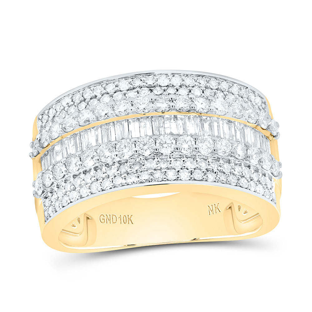 10K Yellow Gold 2 Cttw Natural Diamond Mens Ring