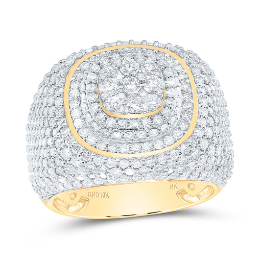 10K Yellow Gold 4 5/8Cttw Natural Diamond Mens Ring