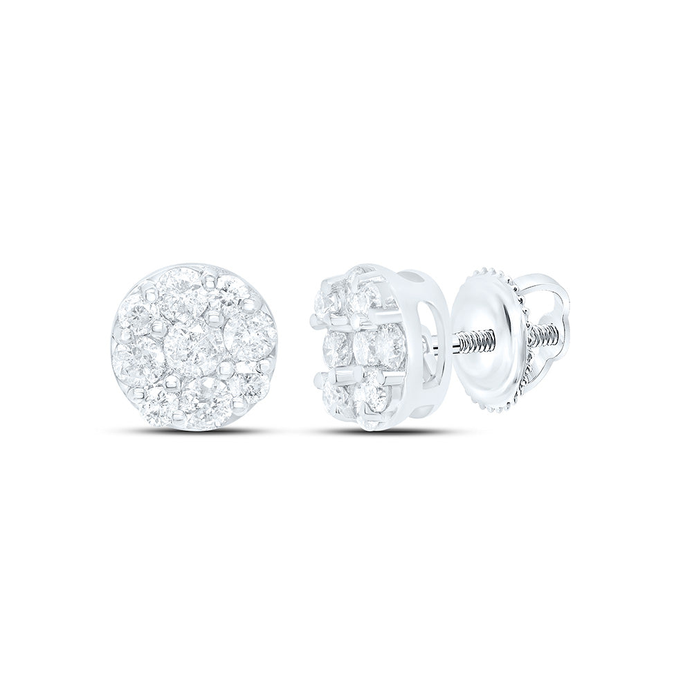 10K Yellow Or White Gold 1/2Cttw Natural Diamond Gift Round Earring