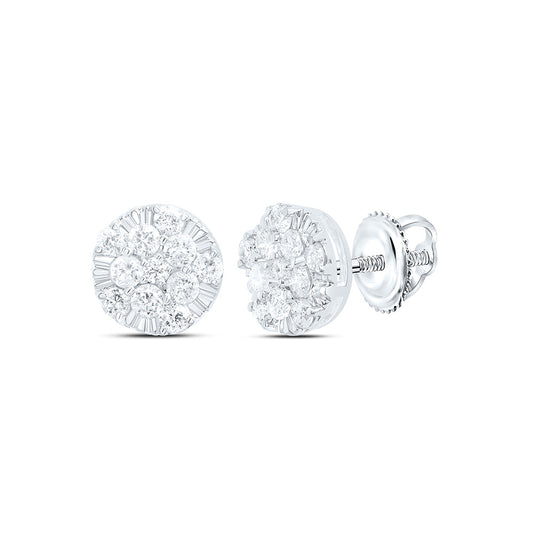10K White Gold 1/2 Cttw Natural Diamond Round Earring