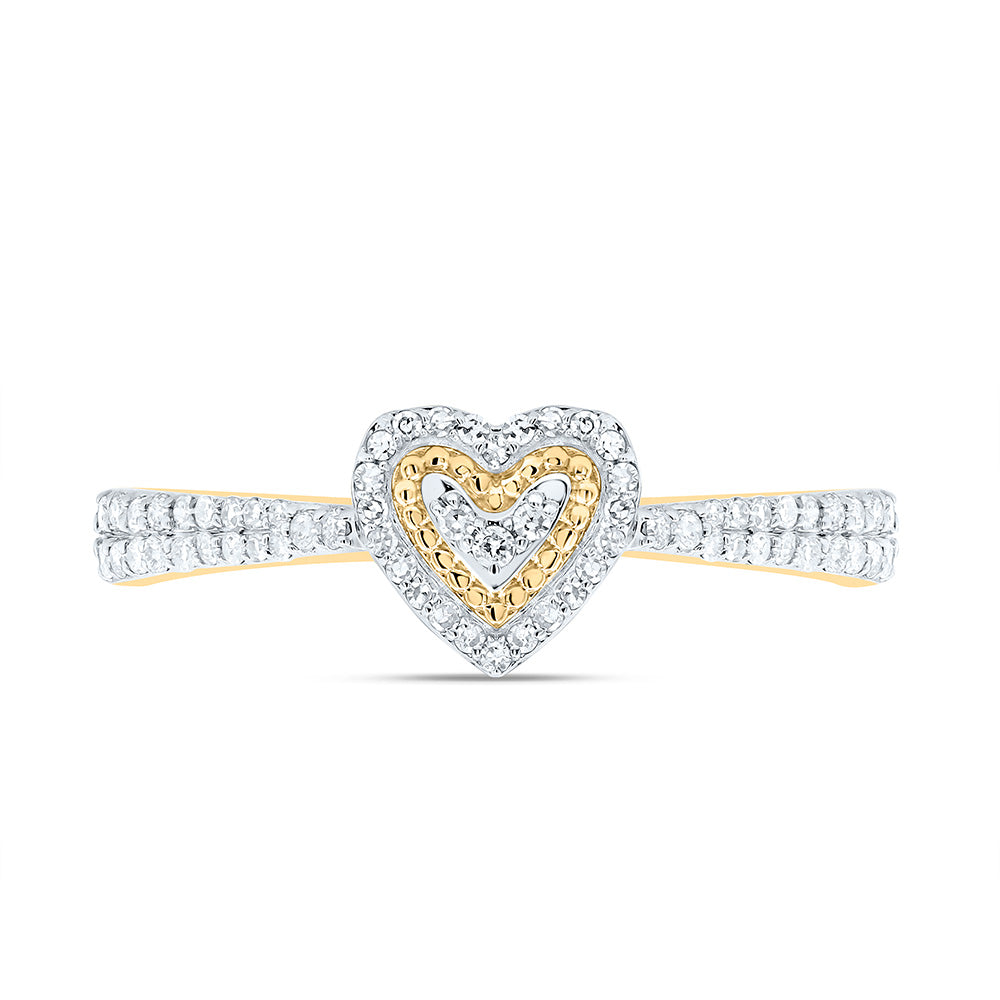 10K Yellow Or White Gold 1/3Cttw Natural Diamond Nk Fashion Heart Ring