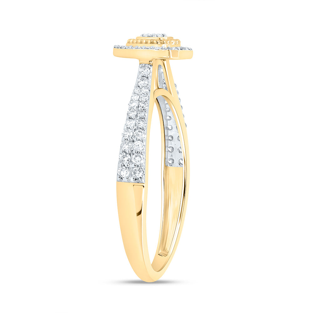10K Yellow Or White Gold 1/3Cttw Natural Diamond Nk Fashion Heart Ring