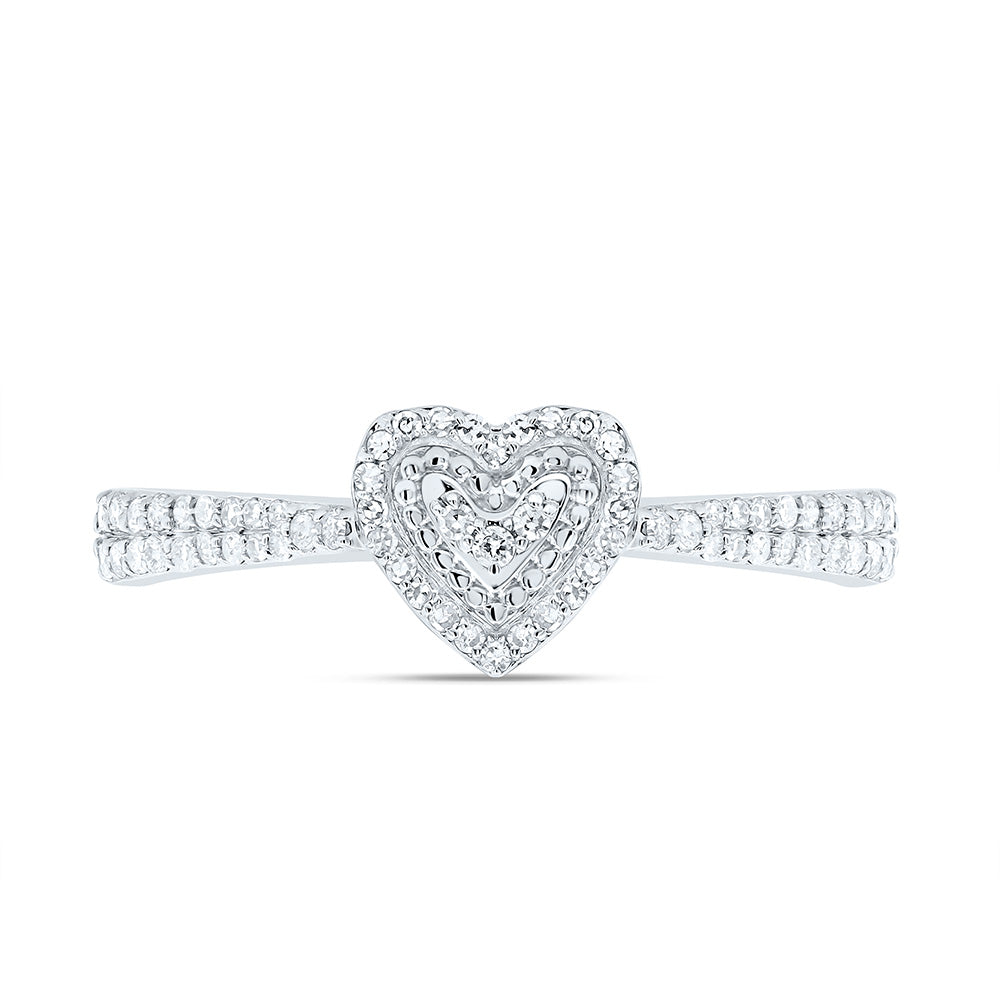 10K Yellow Or White Gold 1/3Cttw Natural Diamond Nk Fashion Heart Ring