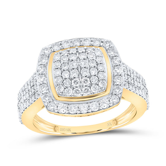 10K Yellow Or White Gold 1Cttw Natural Diamond Nk Fashion Cushion Ring