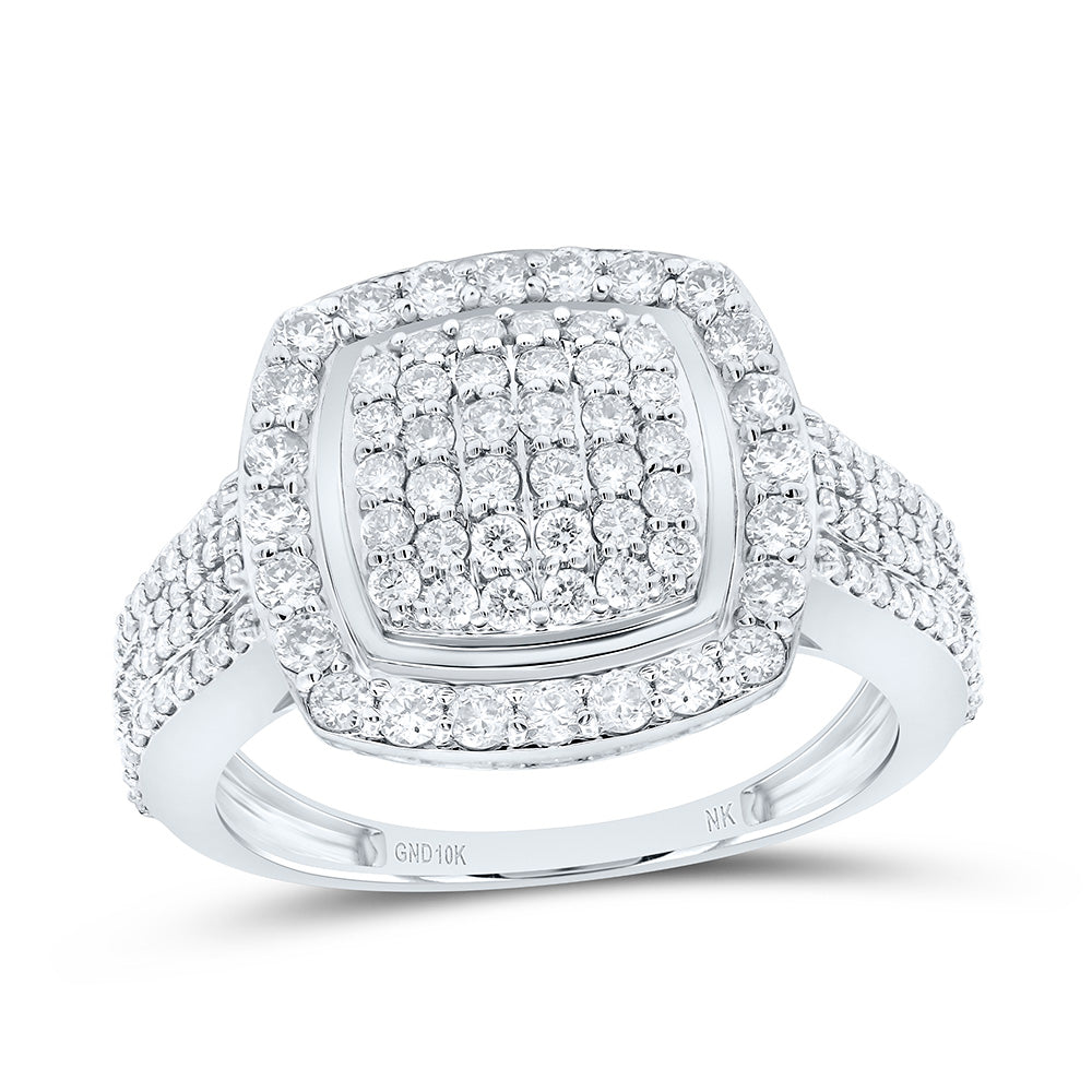10K Yellow Or White Gold 1Cttw Natural Diamond Nk Fashion Cushion Ring