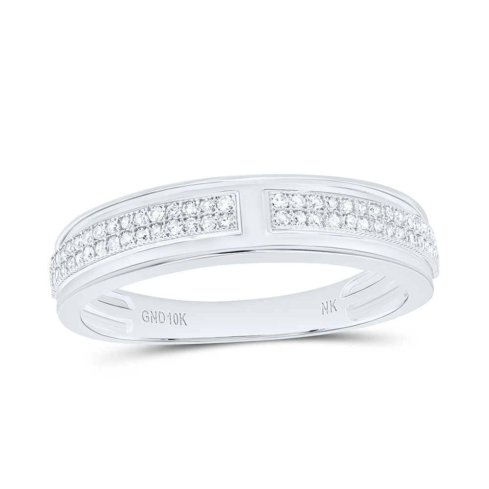 10K Yellow Or White Gold 1/4Cttw Natural Diamond Nk Mens Band